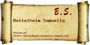 Bettelheim Samuella névjegykártya